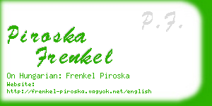 piroska frenkel business card